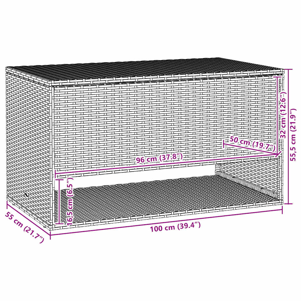Kuddlåda För Utomhusbruk 100X55X55,5 Cm Konstrotting