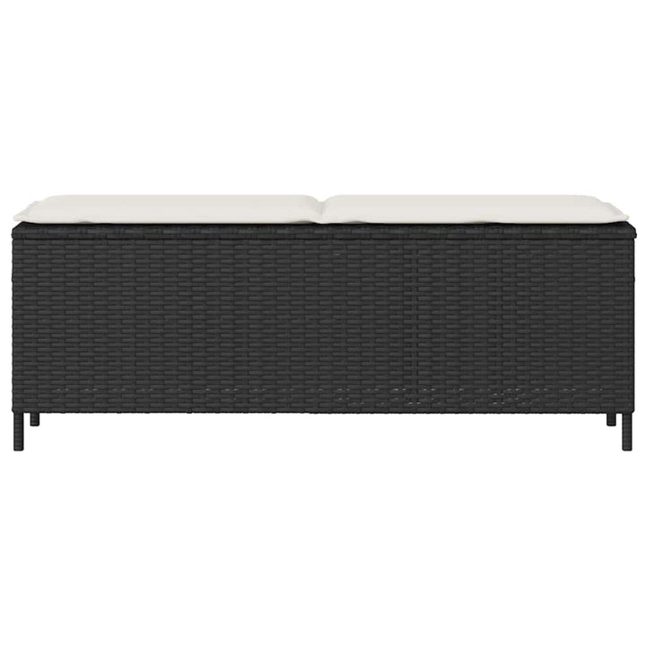 Trädgårdsbänk Med Dyna Svart 110X30X40,5 Cm Konstrotting