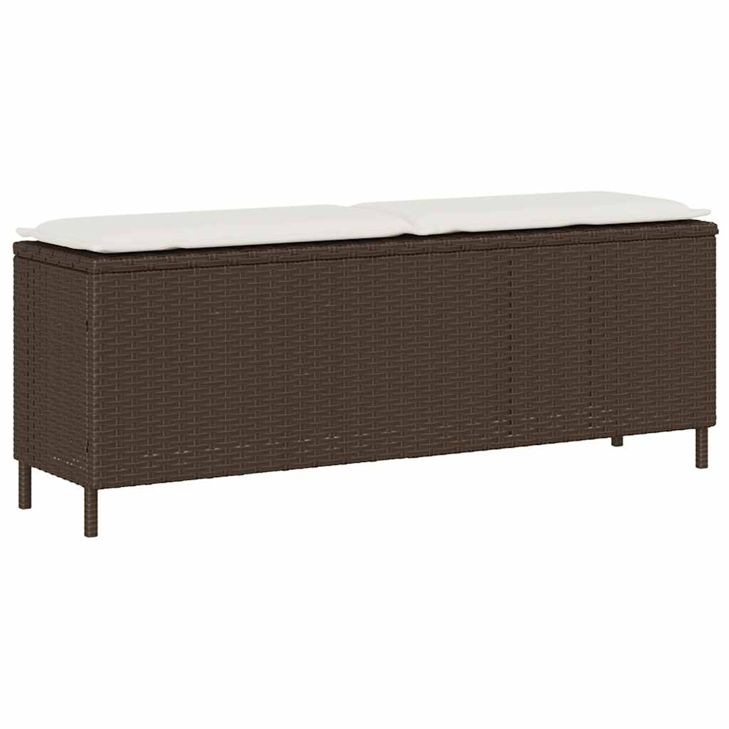 Trädgårdsbänk Med Dyna Svart 110X30X40,5 Cm Konstrotting