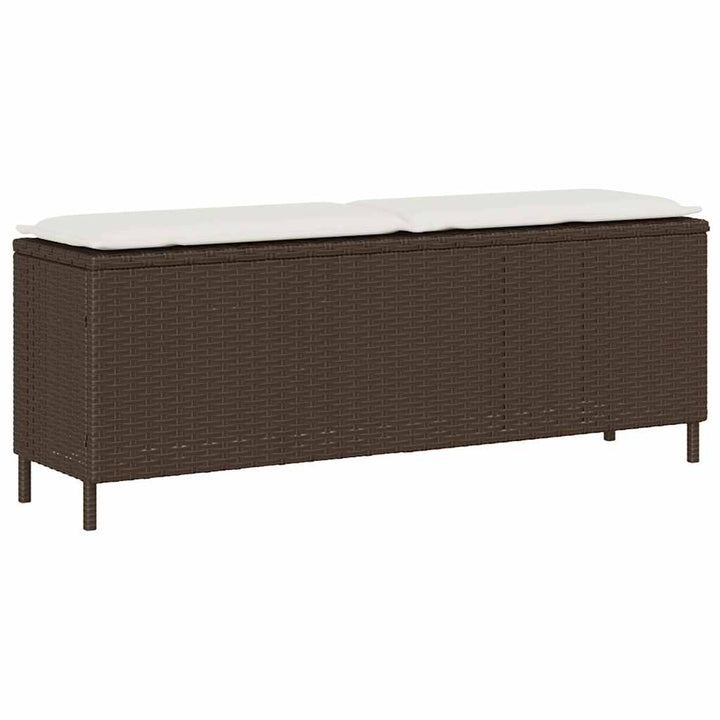 Trädgårdsbänk Med Dyna Svart 110X30X40,5 Cm Konstrotting