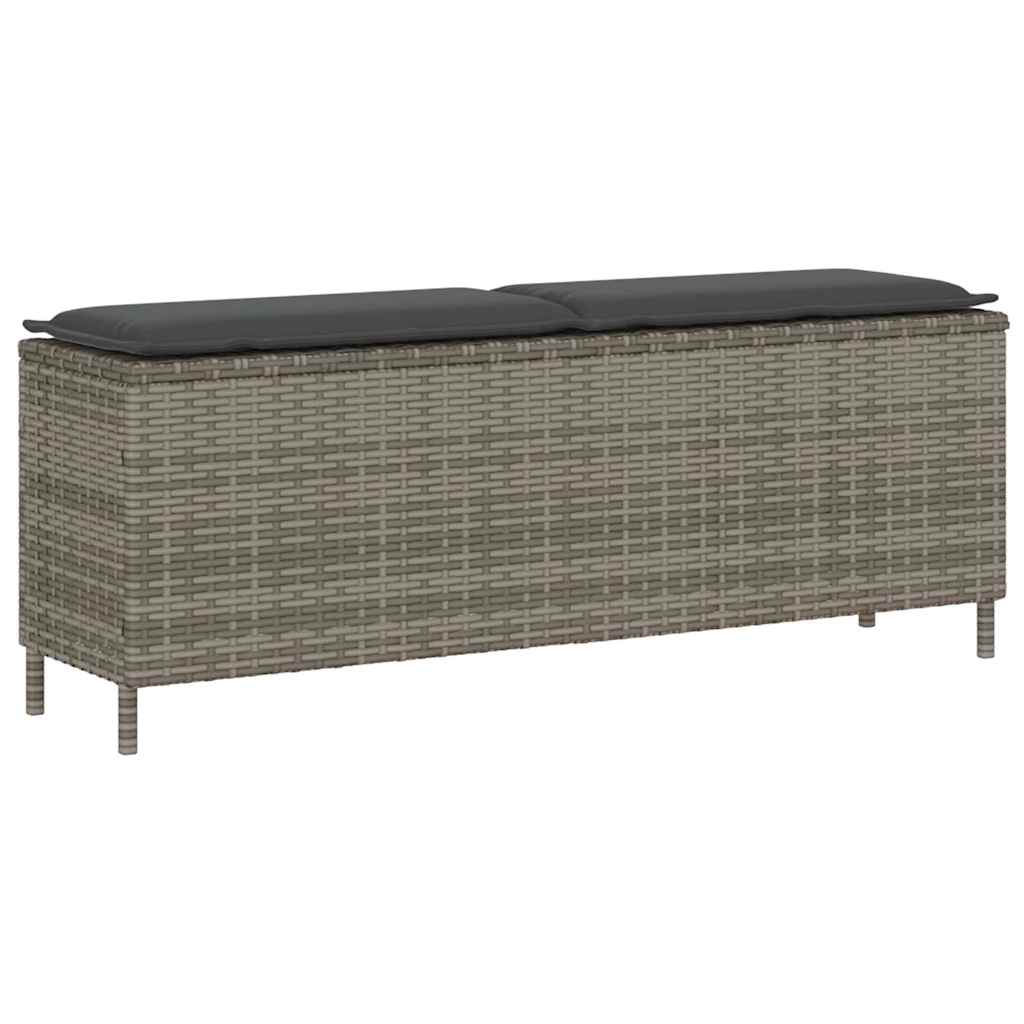 Trädgårdsbänk Med Dyna Svart 110X30X40,5 Cm Konstrotting
