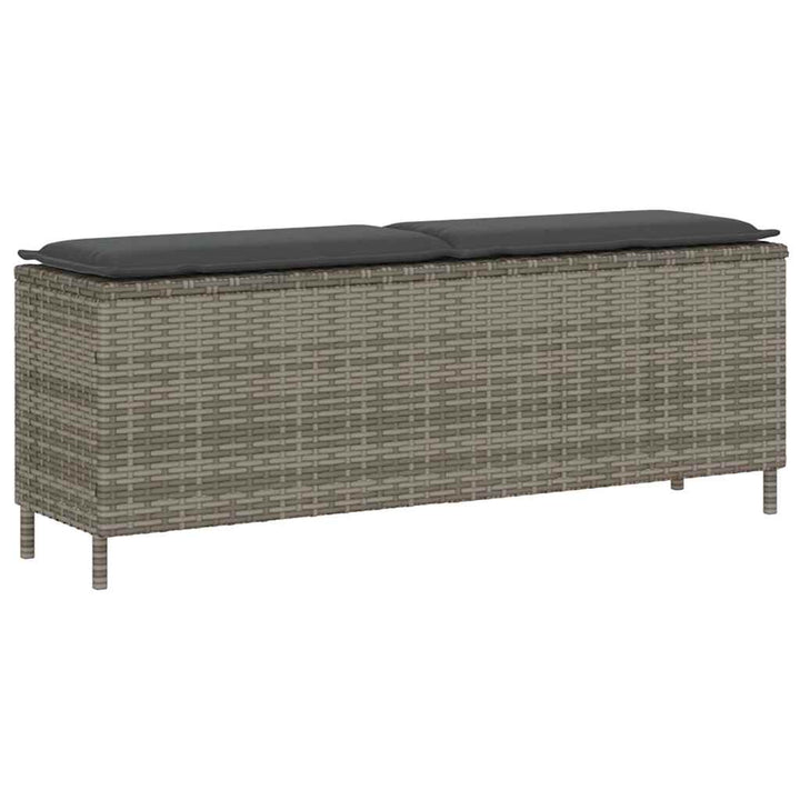 Trädgårdsbänk Med Dyna Svart 110X30X40,5 Cm Konstrotting
