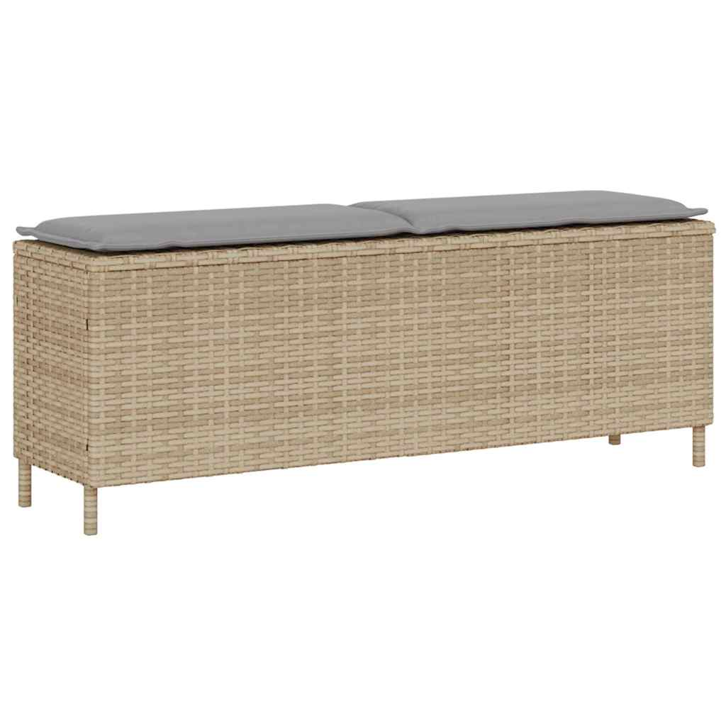 Trädgårdsbänk Med Dyna Svart 110X30X40,5 Cm Konstrotting