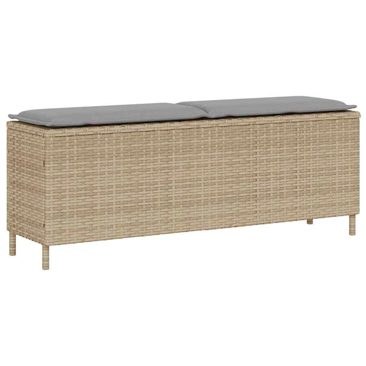 Trädgårdsbänk Med Dyna Svart 110X30X40,5 Cm Konstrotting