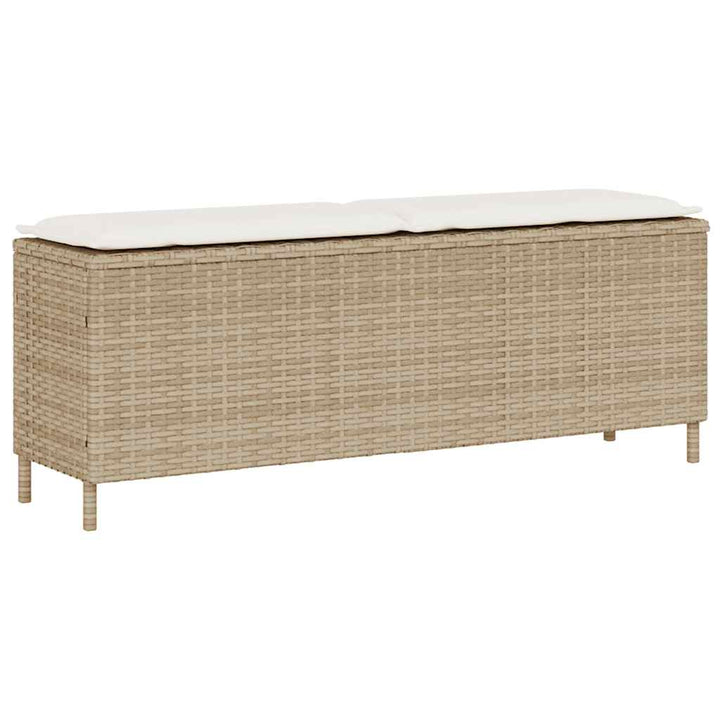 Trädgårdsbänk Med Dyna Svart 110X30X40,5 Cm Konstrotting