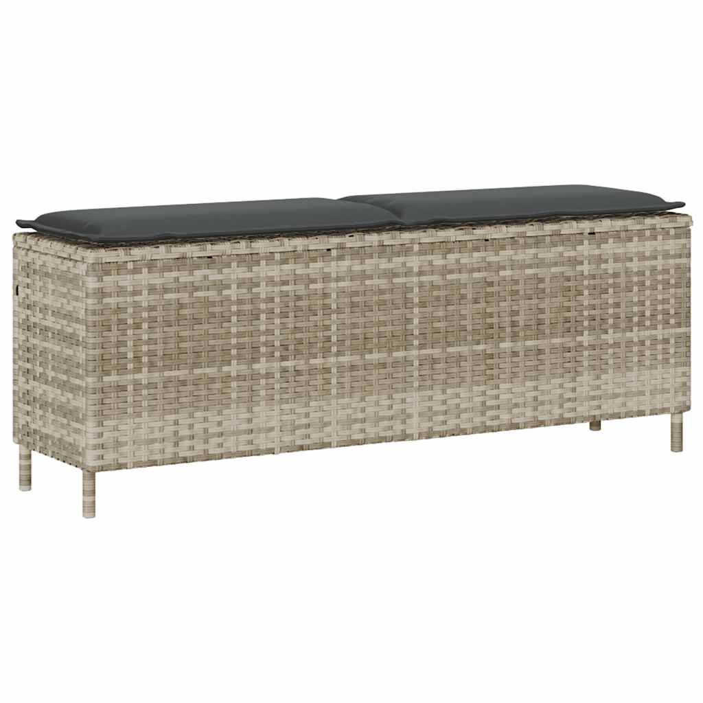 Trädgårdsbänk Med Dyna Svart 110X30X40,5 Cm Konstrotting