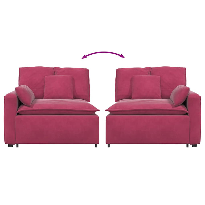 Modulär Soffa Armstödsändmodul Med Dynor 100 Cm