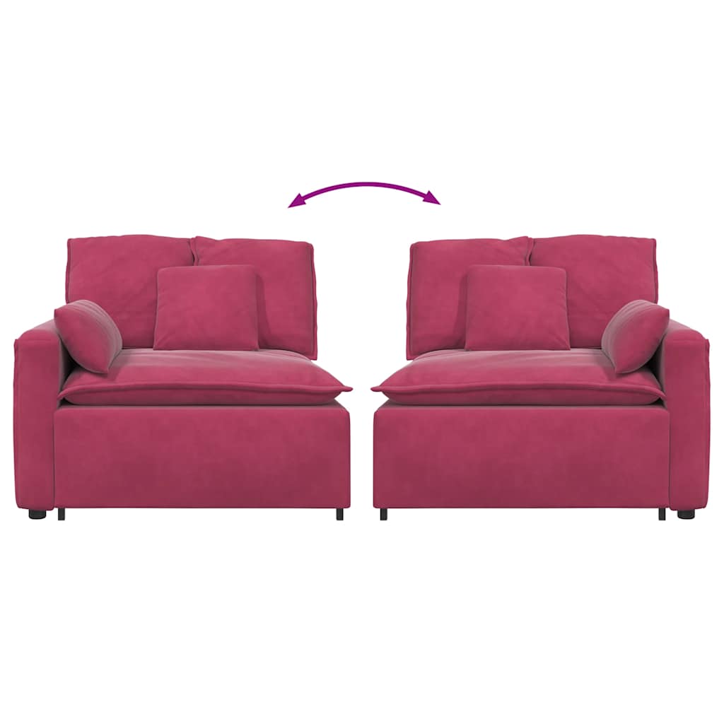 Modulär Soffa Armstödsändmodul Med Dynor 100 Cm