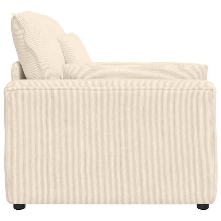 Modulär Soffa Armstödsändmodul Med Kuddar Gräddvit 100 Cm