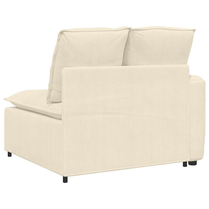 Modulär Soffa Armstödsändmodul Med Kuddar Gräddvit 100 Cm