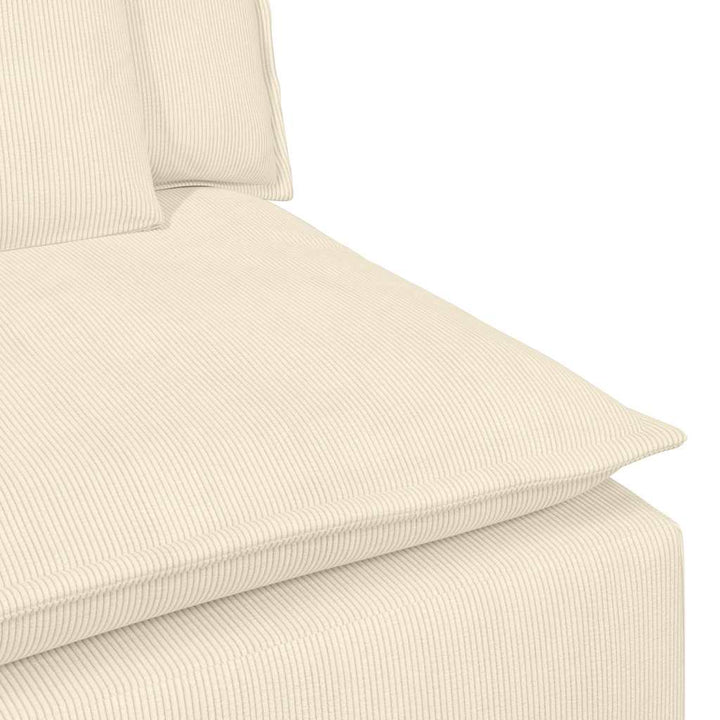 Modulär Soffa Armstödsändmodul Med Kuddar Gräddvit 100 Cm
