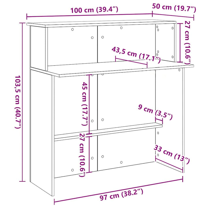 Receptionsdisk 100X50X103,5 Cm Konstruerat Trä
