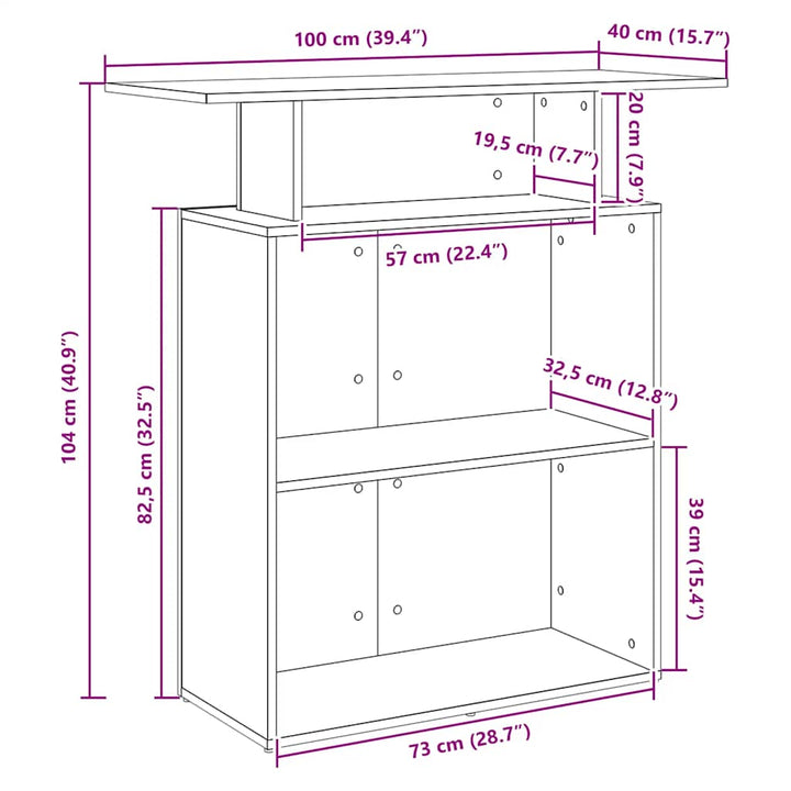 Receptionsdisk 100X40X104 Cm Konstruerat Trä