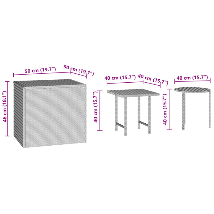 Sidobord 3 Delar Konstrotting