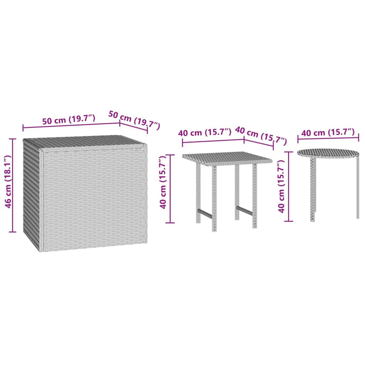 Sidobord 3 Delar Konstrotting