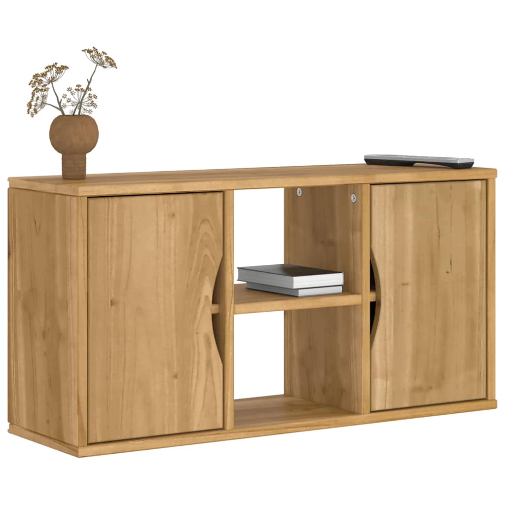 Tv-Bänk Med Låda &amp;quot;Odda&amp;quot; 79X24X40 Cm Massiv Furu
