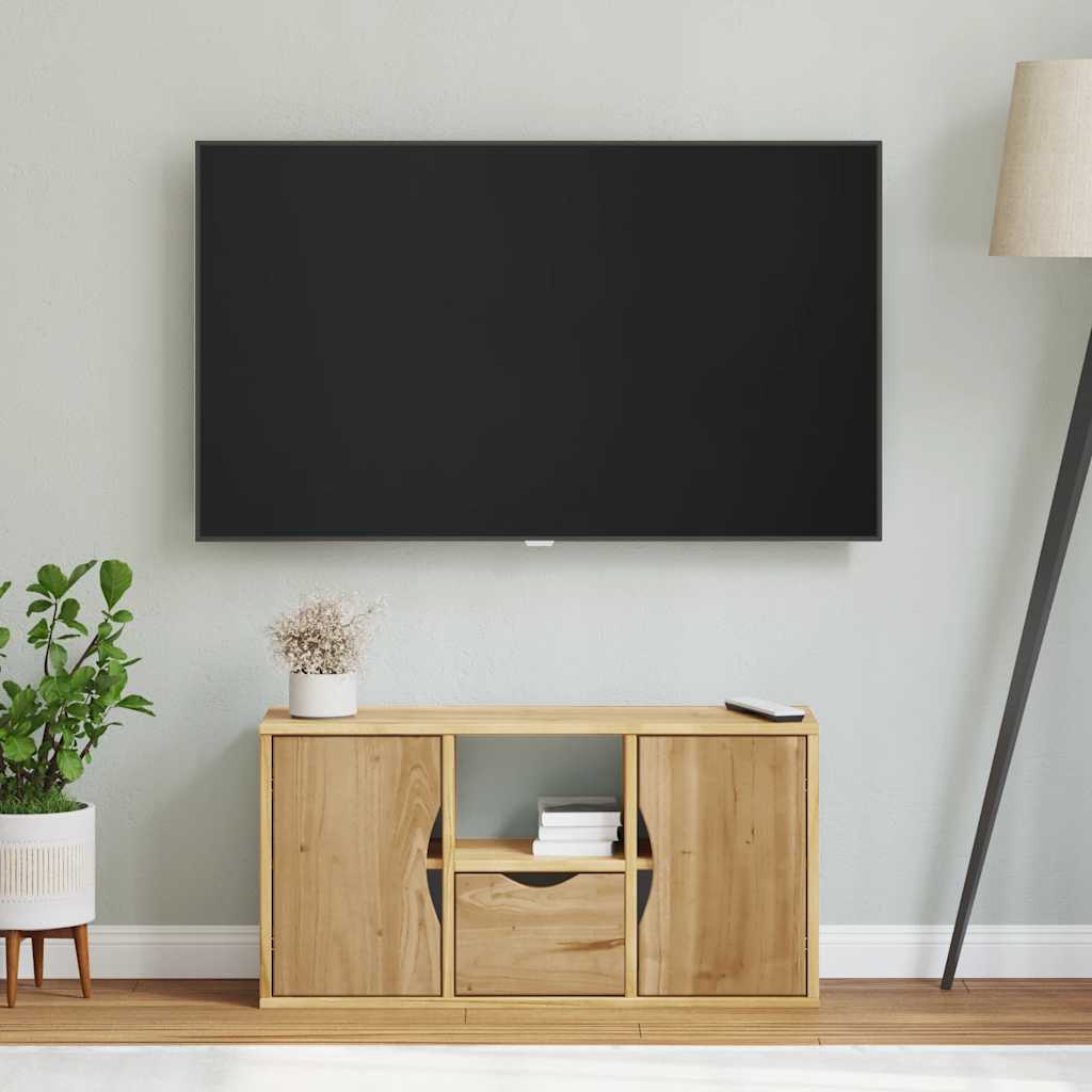 Tv-Bänk Med Låda &amp;quot;Odda&amp;quot; 79X24X40 Cm Massiv Furu