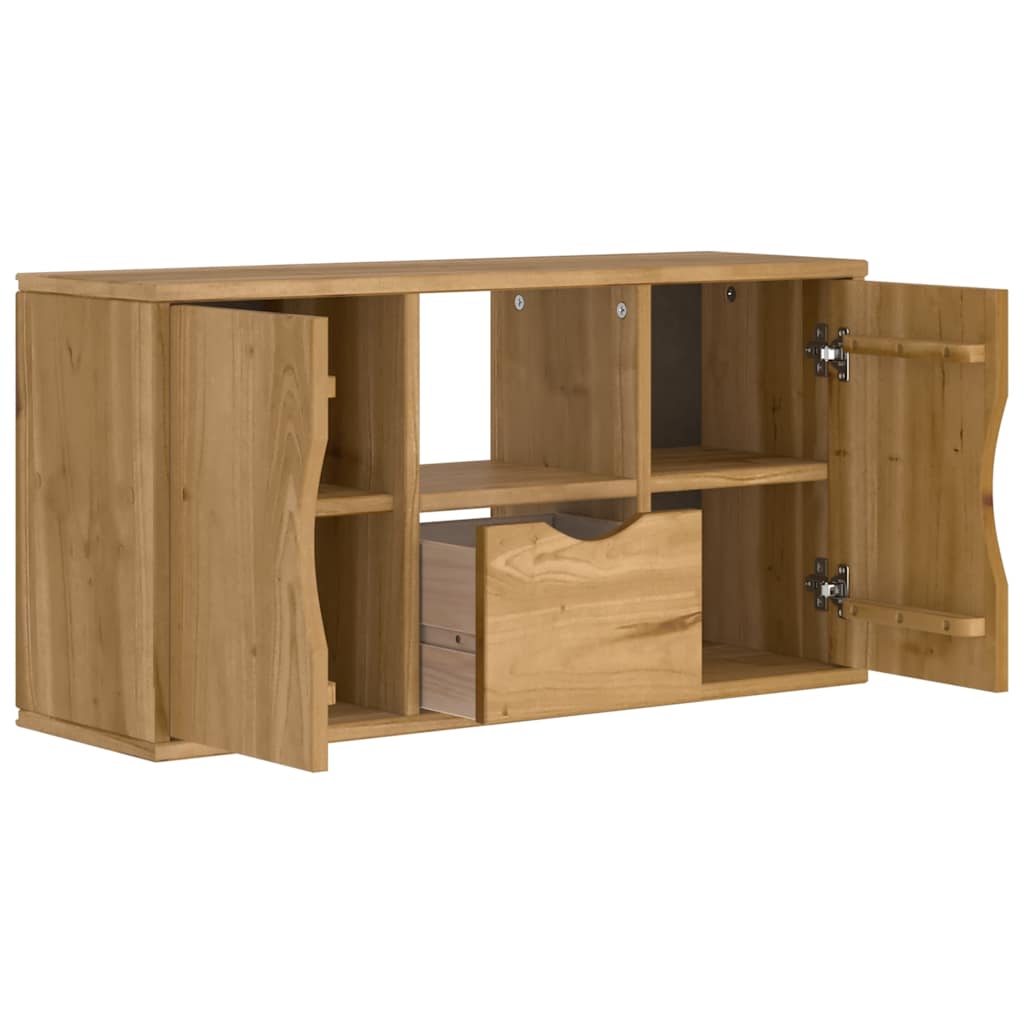 Tv-Bänk Med Låda &amp;quot;Odda&amp;quot; 79X24X40 Cm Massiv Furu