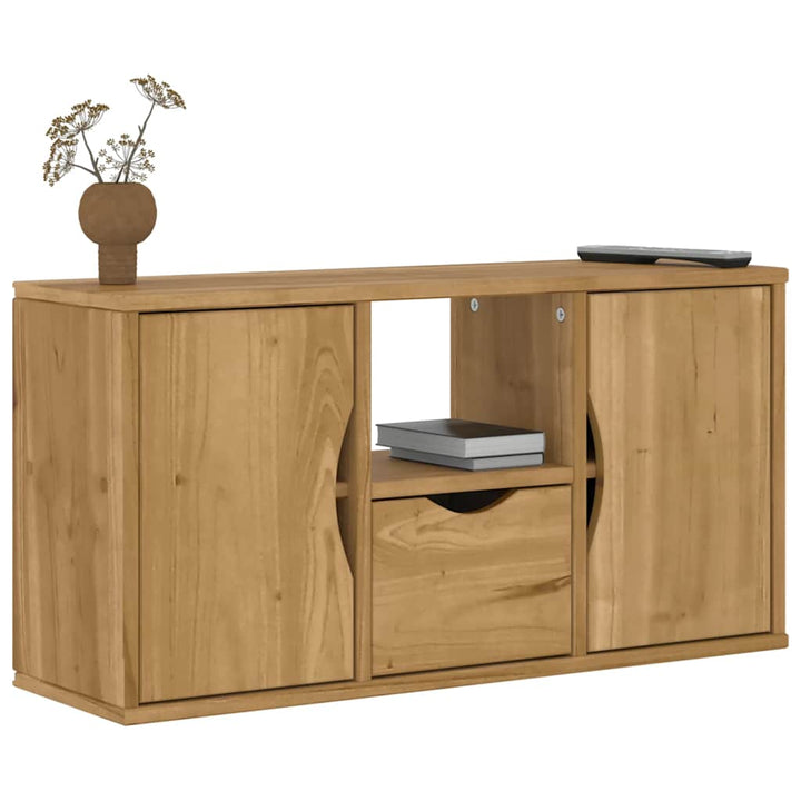 Tv-Bänk Med Låda &amp;quot;Odda&amp;quot; 79X24X40 Cm Massiv Furu