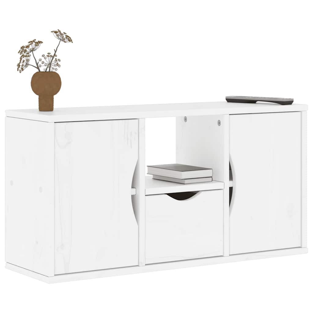Tv-Bänk Med Låda &amp;quot;Odda&amp;quot; 79X24X40 Cm Massiv Furu