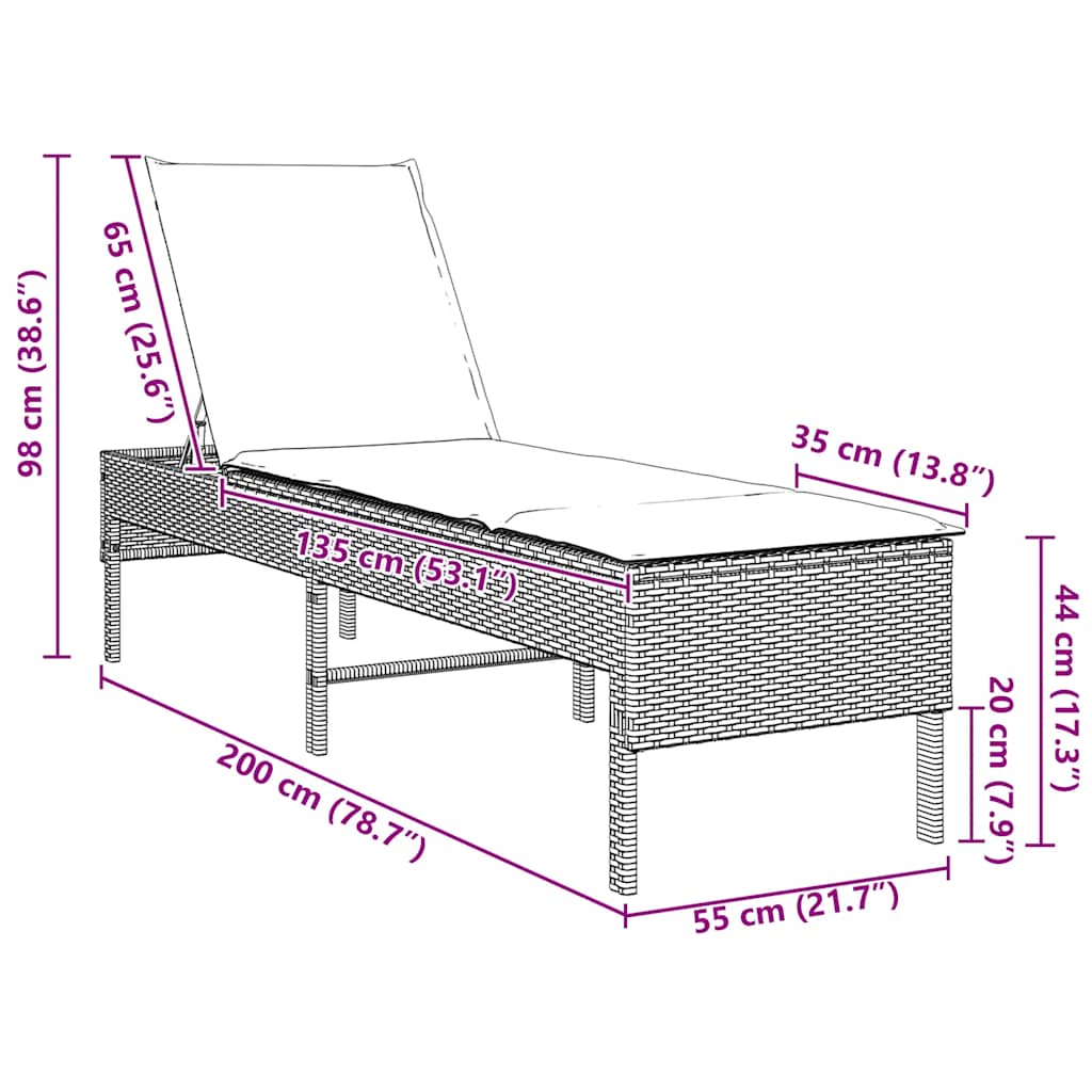 Solstol Med Dyna 55X200X44Cm Konstrotting