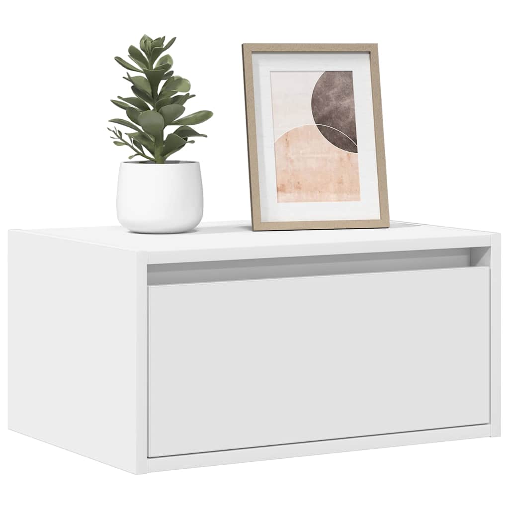Väggmonterade Sängbord Med Led-Lampor 2 St