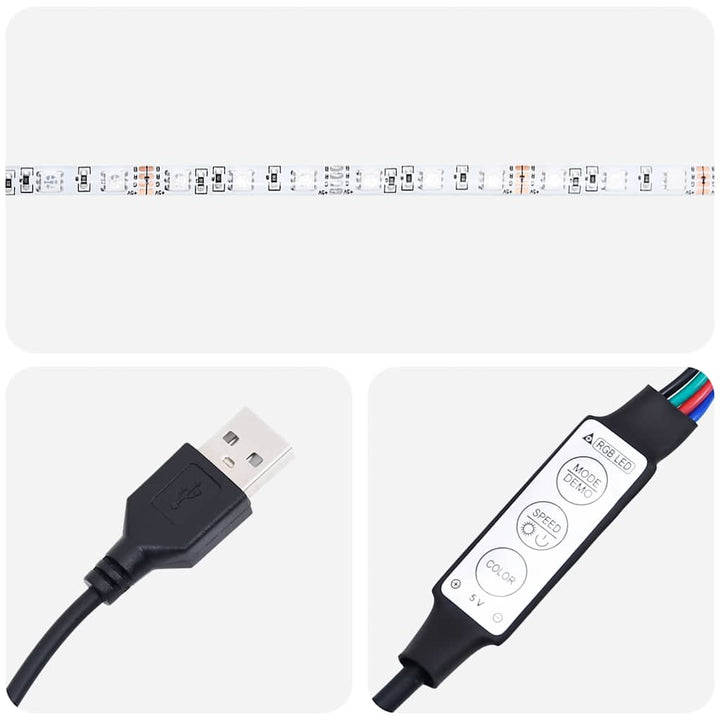 Väggmonterade Sängbord Med Led-Lampor 2 St