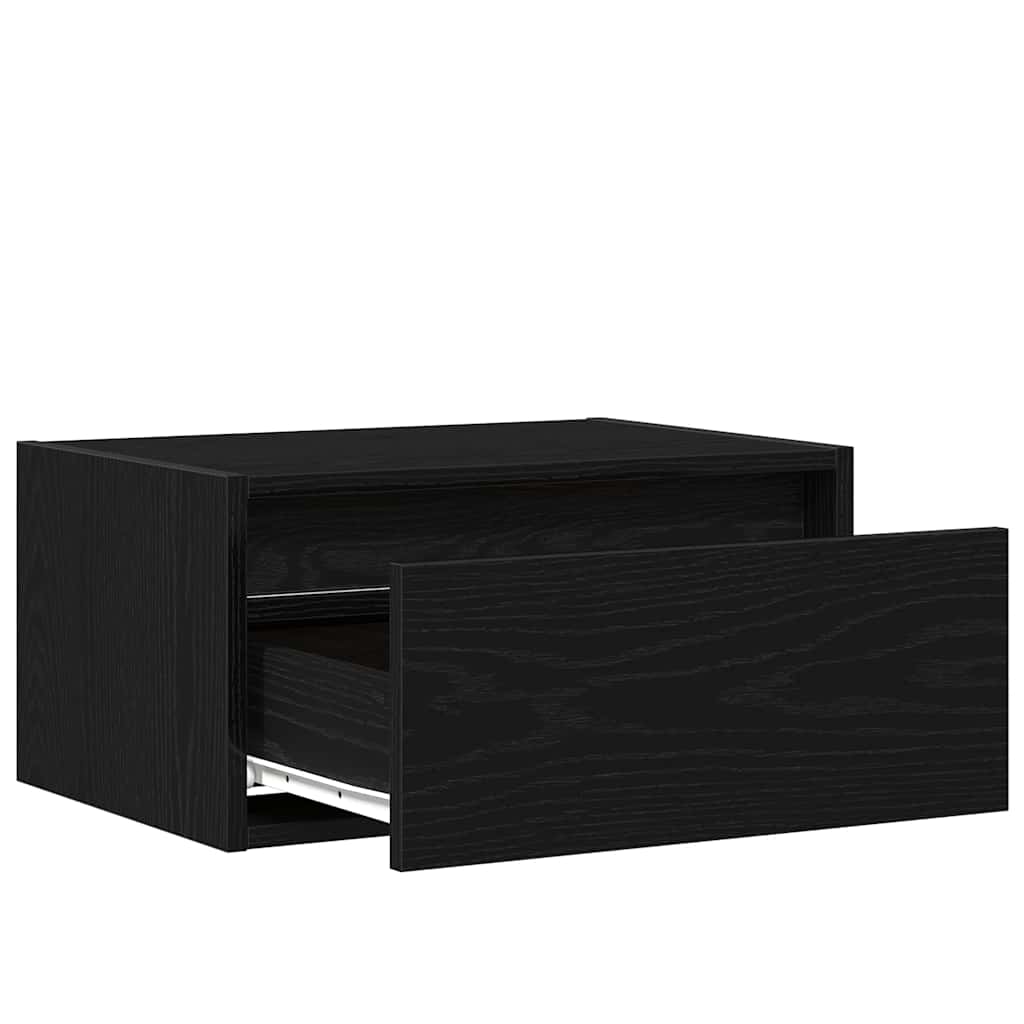 Väggmonterade Sängbord Med Led-Lampor 2 St