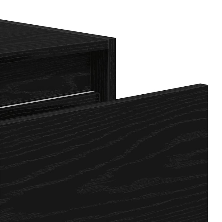 Väggmonterade Sängbord Med Led-Lampor 2 St