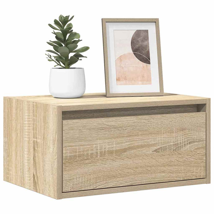 Väggmonterade Sängbord Med Led-Lampor 2 St