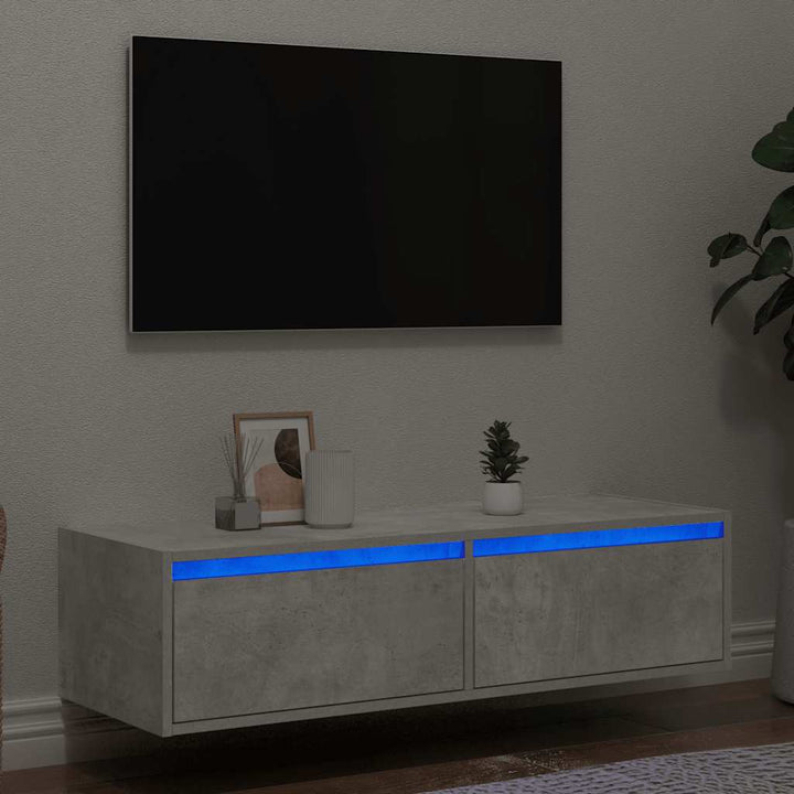 Väggmonterade Sängbord Med Led-Lampor 2 St