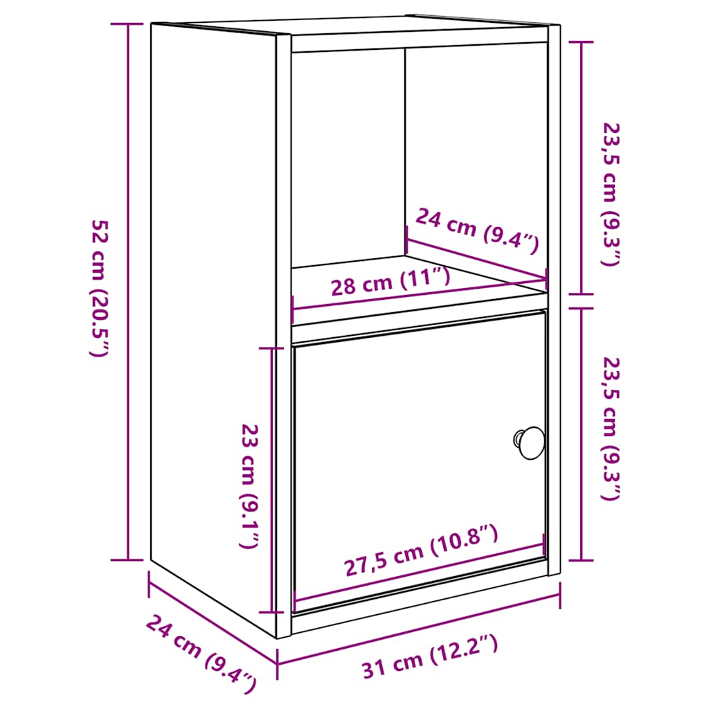Bokhylla Ek 31X24X Konstruerat Trä