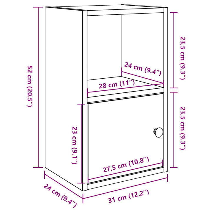 Bokhylla Ek 31X24X Konstruerat Trä