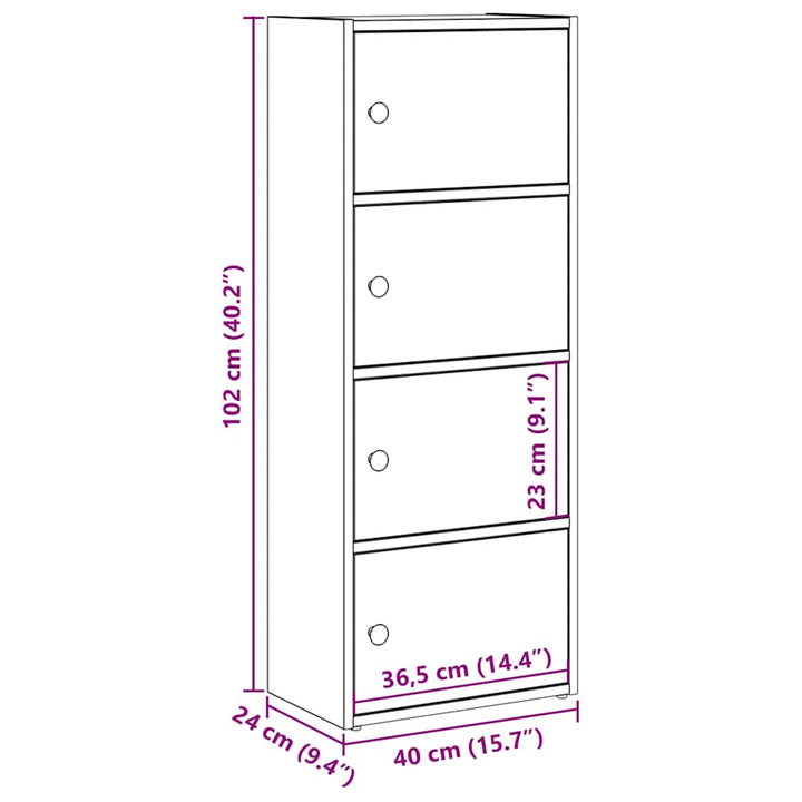 Bokhylla Åldrat Trä 40X24X Konstruerat Trä