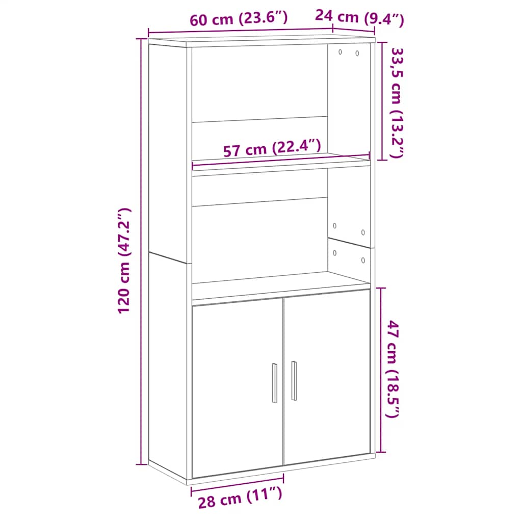 Bokhylla 60X24X Konstruerat Trä