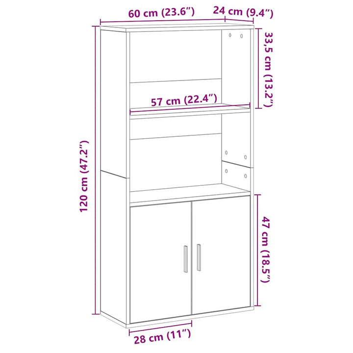 Bokhylla 60X24X Konstruerat Trä