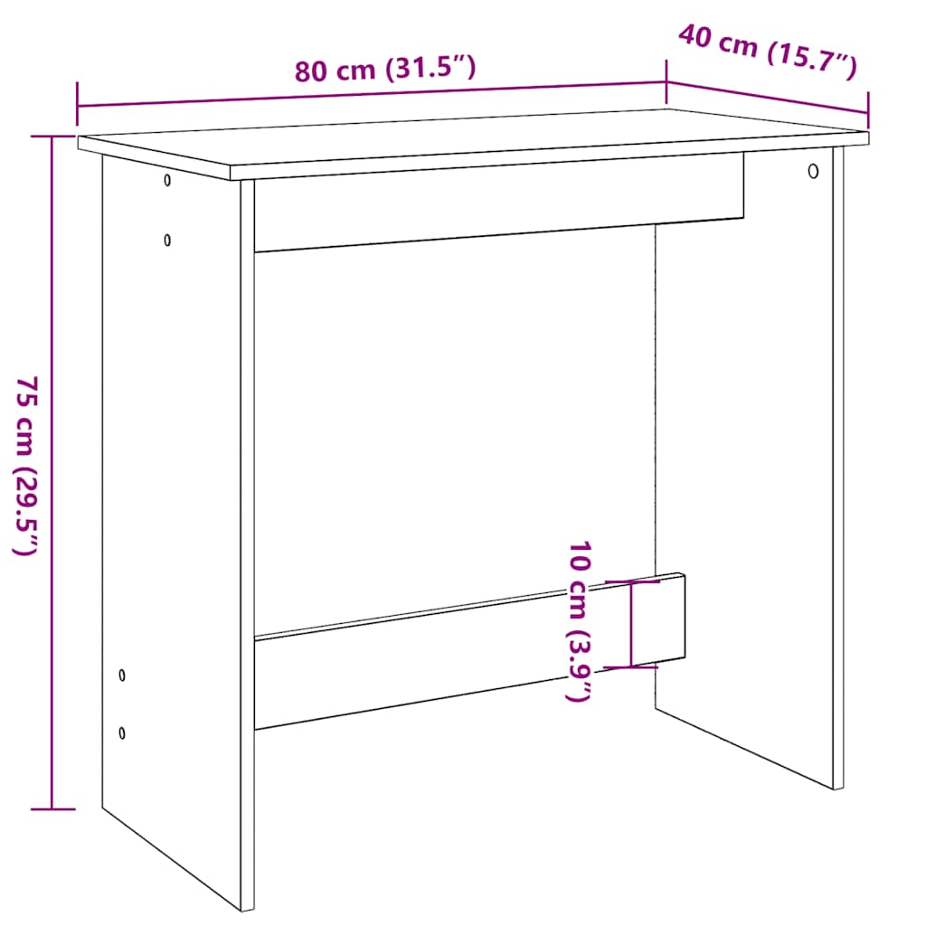 Skrivbord 80X40X75 Cm Konstruerat Trä