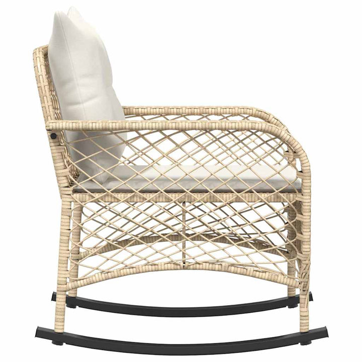 Gungstol För Trädgården Med Dynor Beige Konstrotting