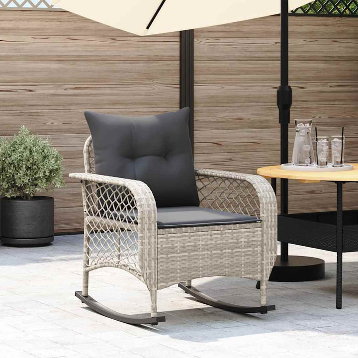 Gungstol För Trädgården Med Dynor Beige Konstrotting