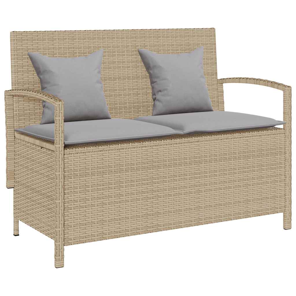 Förvaringsbänk För Trädgård Med Dyna Beige Konstrotting