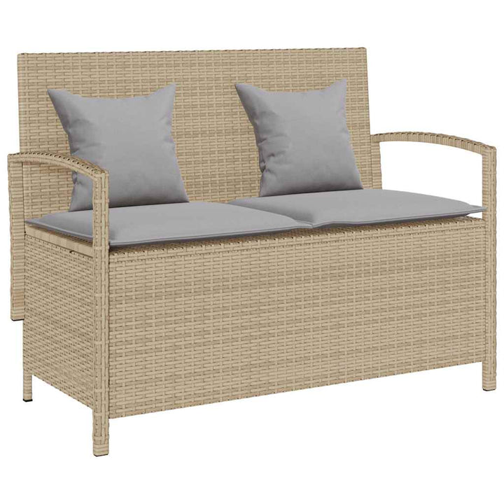 Förvaringsbänk För Trädgård Med Dyna Beige Konstrotting