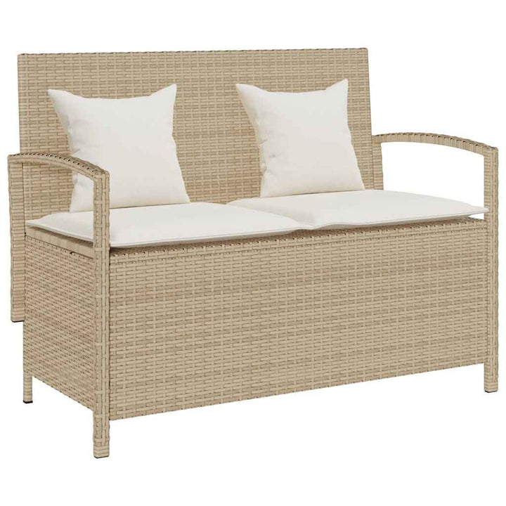 Förvaringsbänk För Trädgård Med Dyna Beige Konstrotting