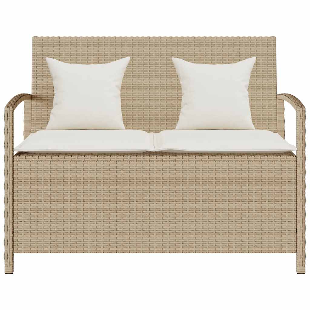 Förvaringsbänk För Trädgård Med Dyna Beige Konstrotting
