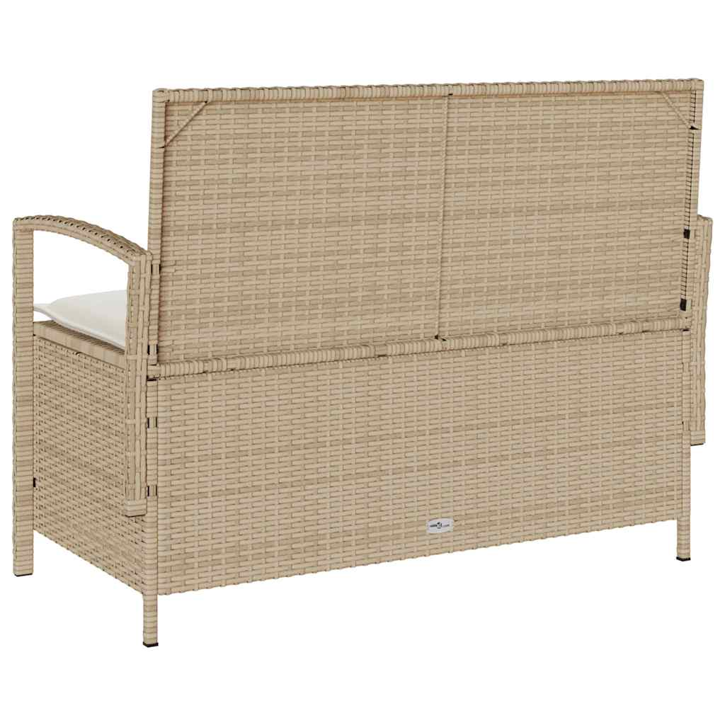 Förvaringsbänk För Trädgård Med Dyna Beige Konstrotting