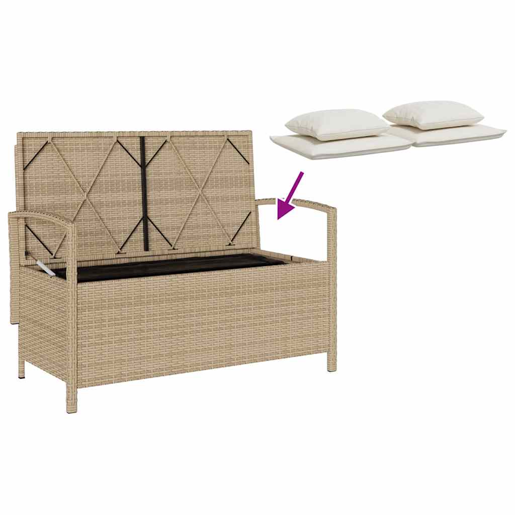 Förvaringsbänk För Trädgård Med Dyna Beige Konstrotting