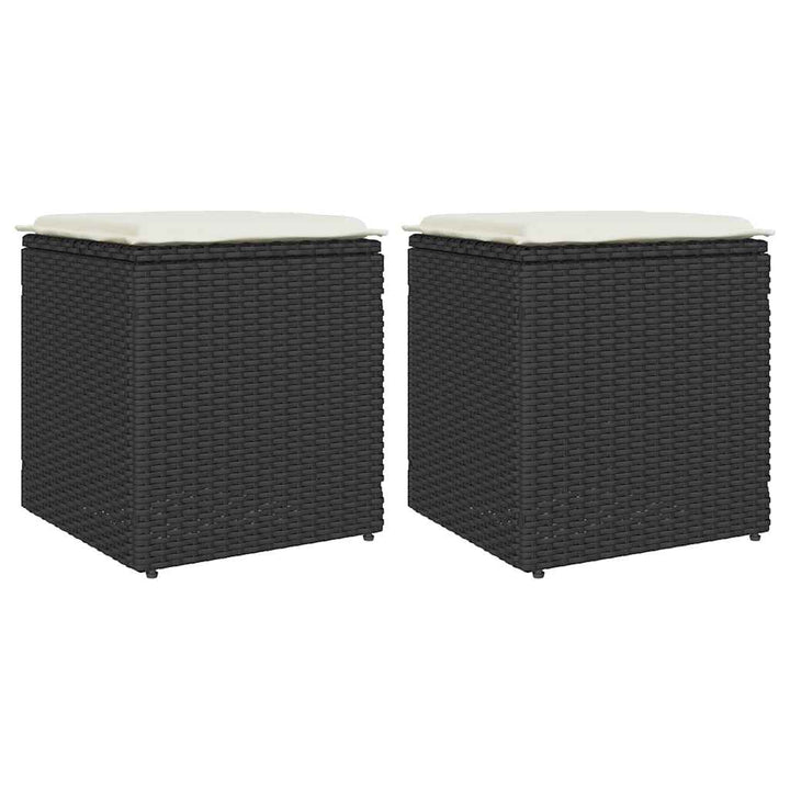 Trädgårdspallar Med Dynor 2 St 40X40X43 Cm Konstrotting