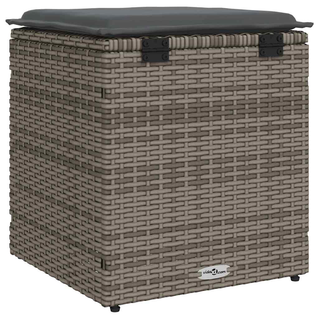 Trädgårdspallar Med Dynor 2 St 40X40X43 Cm Konstrotting