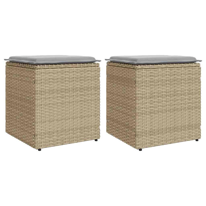 Trädgårdspallar Med Dynor 2 St 40X40X43 Cm Konstrotting