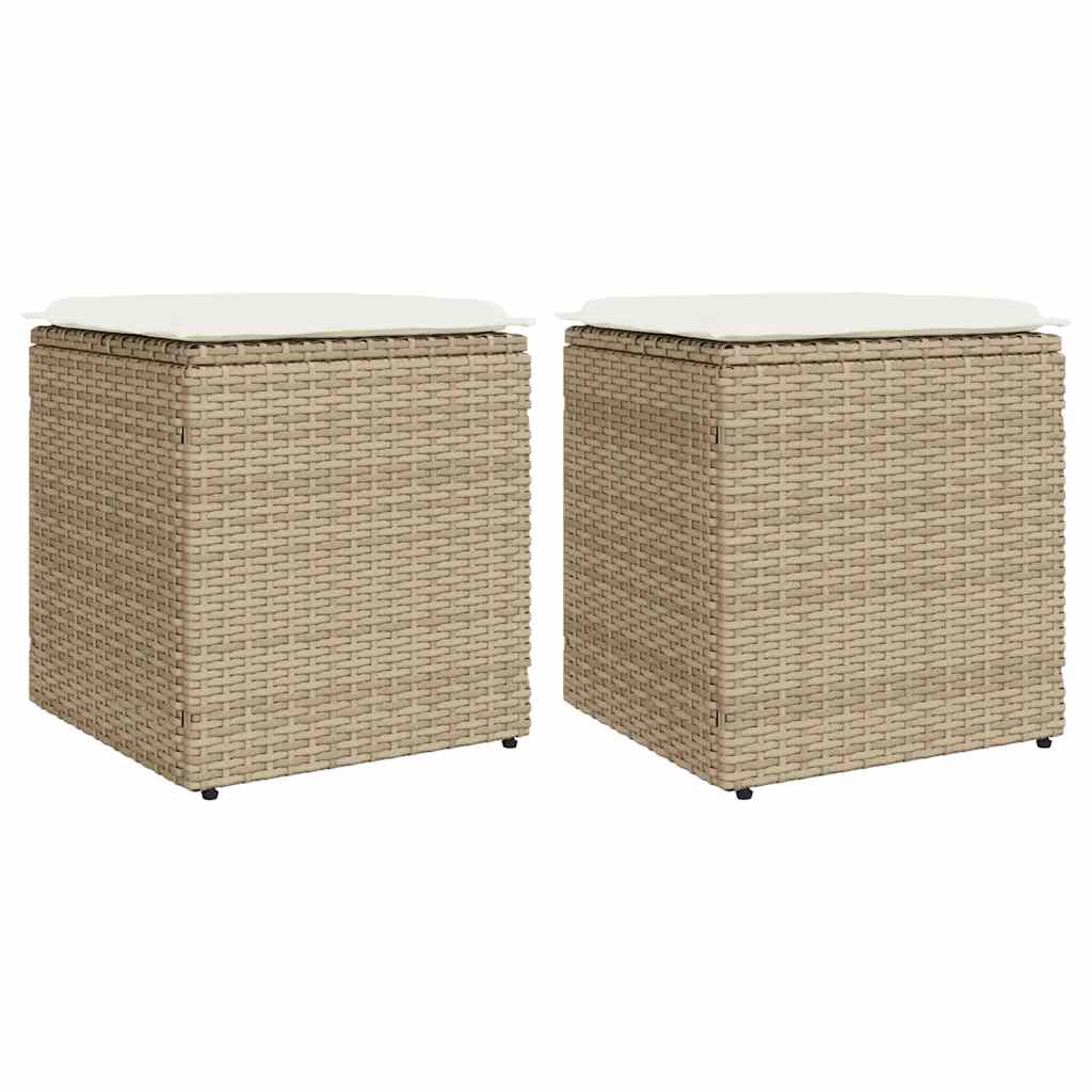 Trädgårdspallar Med Dynor 2 St 40X40X43 Cm Konstrotting