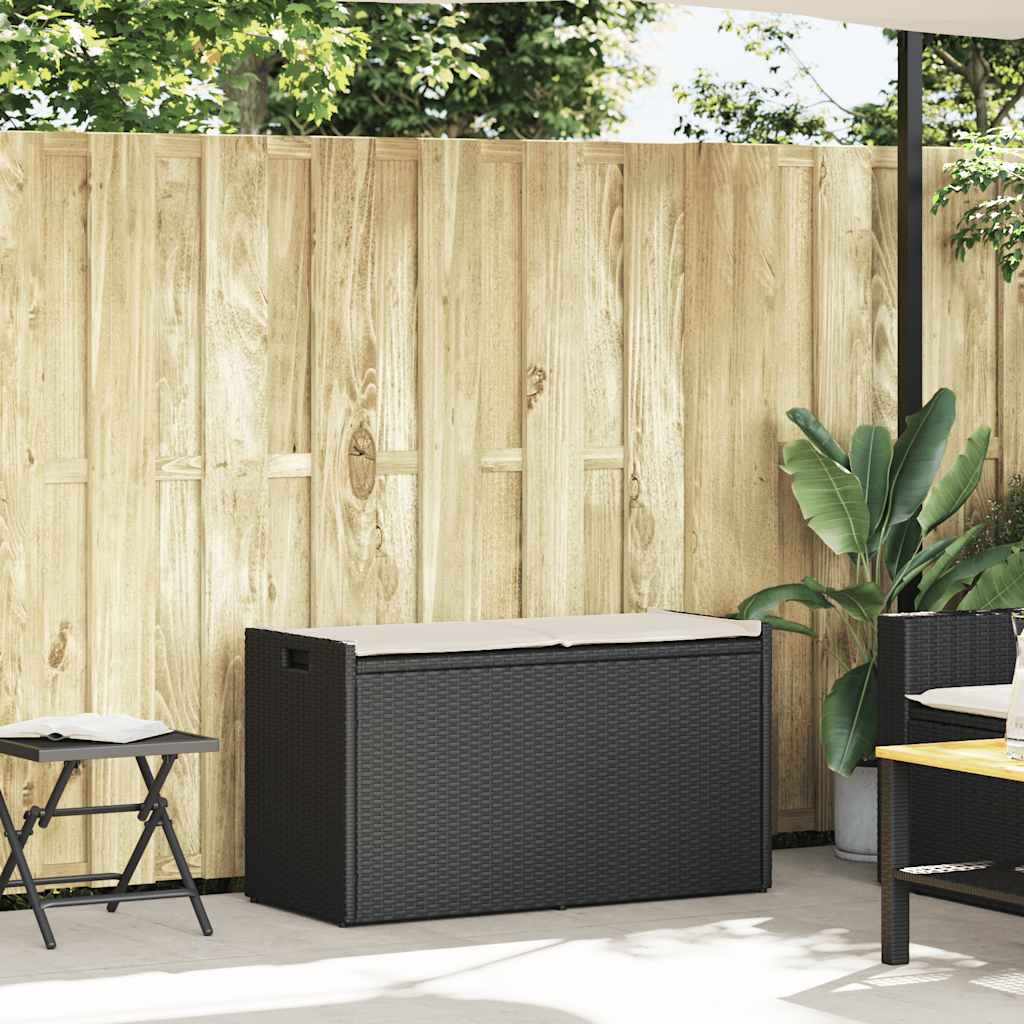 Förvaringsbänk För Utomhusbruk Dyna Svart 100 Cm Konstrotting